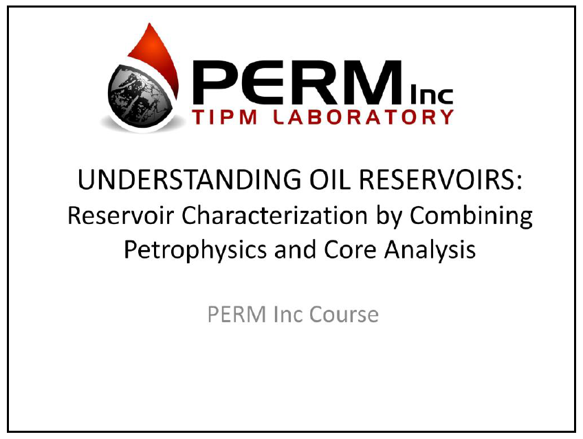 2 Day Course: Reservoir Characterization by Combining Petrophysics and Core Analysis
