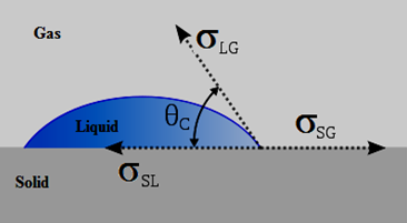 Equilibrium of Forces at a Liquid-Gas-Solid Interface