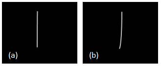 Sample of Light Refraction Results a) Initial Time, b) After Diffusion Occurred