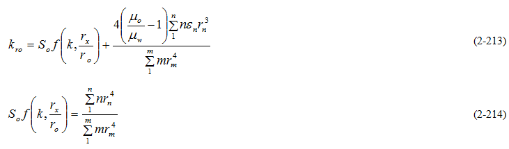 Odeh's 2-phase relative permeability flow model