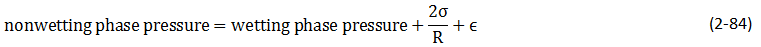 Non-wetting phase pressure equation