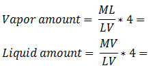 equation to find amount of each phase using lever law