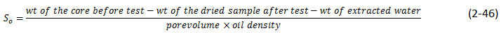 Saturation of oil equation