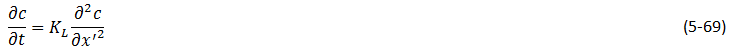 one-dimensional unsteady diffusion or heat conduction equation, also known as Fick’s second law